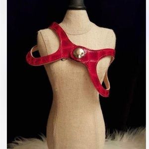 Red Croc Harness For Dogs